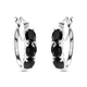 Elite Shungite Hoop Earrings (With Clasp) in Platinum Overlay Sterling Silver 1.13 Ct.