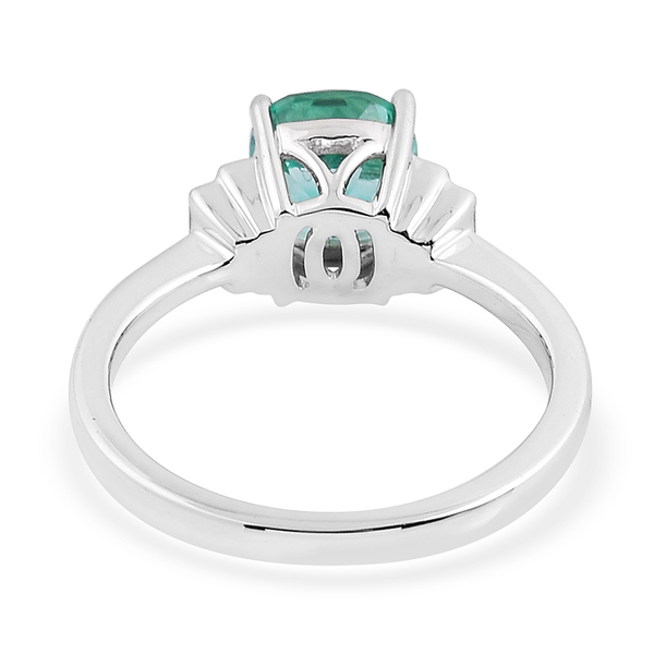 ILIANA 18K W Gold Boyaca Colombian Emerald (Cush 2.00 Ct), Diamond Ring 2.250 Ct.