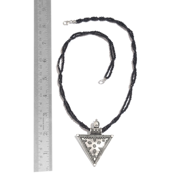 (Option 2) Boi Ploi Black Spinel (Rnd) Necklace (Size 20) in Sterling Silver 95.000 Ct.