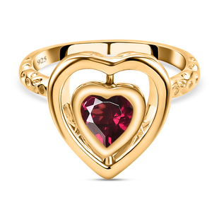 RACHEL GALLEY Rhodolite Garnet Heart Ring in Vermeil Yellow Gold Overlay Sterling Silver