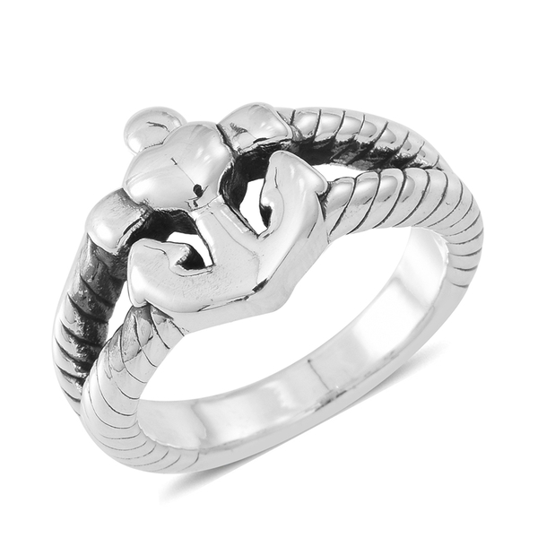 Statement Collection Sterling Silver Anchor Ring, Silver wt 4.48 Gms.