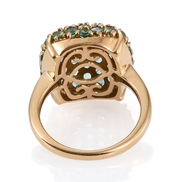 Kagem Zambian Emerald (Rnd) Cluster Ring in 14K Gold Overlay Sterling Silver 2.750 Ct.