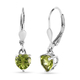 Hebei Peridot Lever Back Earrings in Platinum Overlay Sterling Silver 1.89 Ct