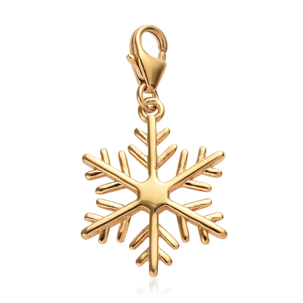 Snowflake Charm Pendant in Gold Plated 925 Sterling Silver
