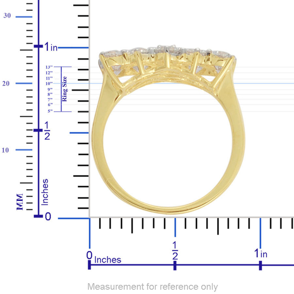 ILIANA 18K Y Gold IGI Certified Diamond (Bgt) (SI/ G-H) Boat Cluster Ring 2.000 Ct.
