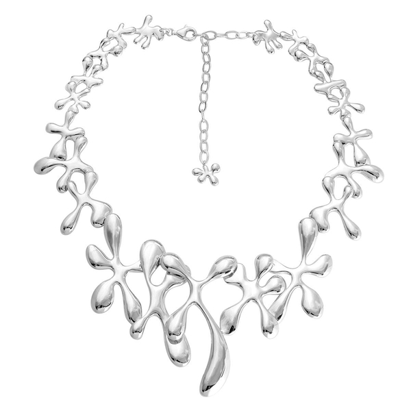 LucyQ Splat Necklace (Size 20 with Extender) in Rhodium Plated Sterling Silver 80.67 Gms.