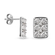 Lustro Stella Rhodium Overlay Sterling Silver Stud Earrings (with Push Back) Made with Finest CZ 2.52 Ct.