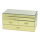 3 Layer Glass Mirrored Jewellery Box with Three Drawer and Velvet Inner Lining (Size 31x17x16cm) - Gold