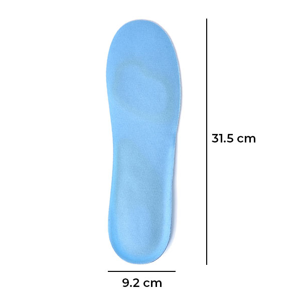 Anti Fatigue Athletic Work Sports Cushioned Shock Absorbing Shoe Gel Insoles (Size:31x9 Cm) - Blue and Yellow