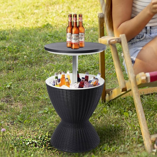 Outdoor Cool Bar Ice Cooler Table, Cool Bar Patio Furniture