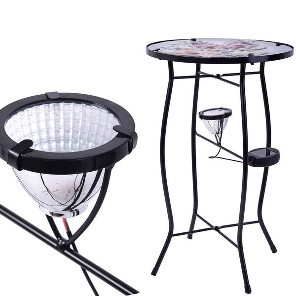 Flower Garden Table with Solar Light Butterfly 6006840 TJC