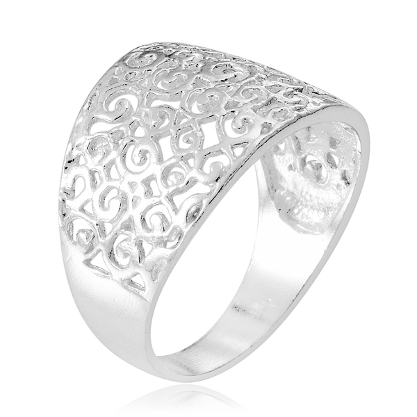 Thai Sterling Silver Filigree Ring, Silver wt 3.57 Gms.