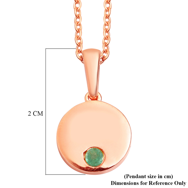 2 Piece Set -  Emerald Pendant and Cable Chain CL-35  Sterling Silver 0.10 ct  0.200  Ct.