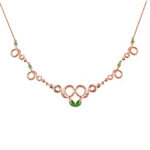 Rachel Galley Venom (Snakes) Collection - Green Jade Necklace (Size 20 with 4 inch Extender) in Rose