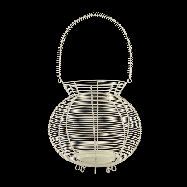 Home Decor - Handicraft Lantern Made of White Wire