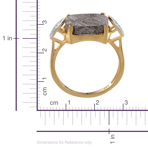 Meteorite (Cush 10.50 Ct), Diamond Ring in 14K Gold Overlay Sterling Silver 10.510 Ct.