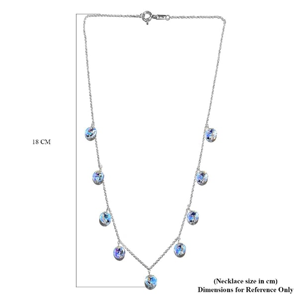 Lustro Stella AB Crystal Necklace (Size 18) in Sterling Silver