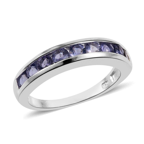 Iolite (Rnd) Half Eternity Band Ring in Sterling Silver 1.000 Ct.