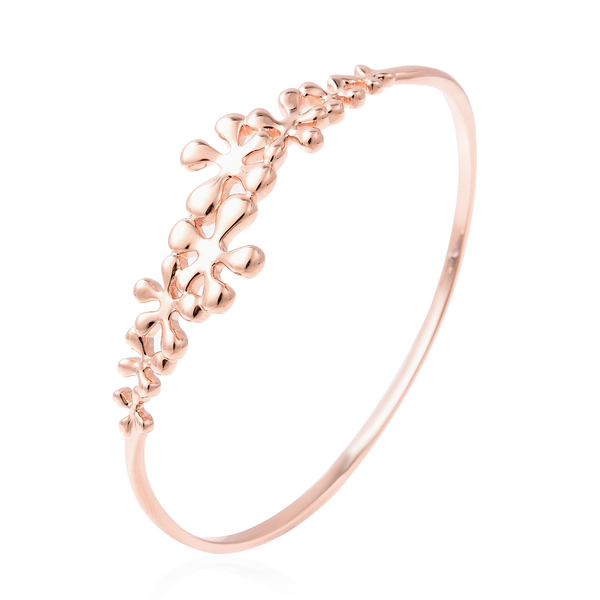 LucyQ Splash Collection - Rose Gold Overlay Sterling Silver Bangle (Size 6.5)