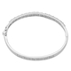 Personalised Engravable Moissanite Half Eternity Bangle Size 7.5 in Rhodium Plated Sterling Silver 4.00 Ct.