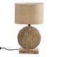 NAKKASHI - Solid Wood Hand Carved Table Lamp in Antique White Finish (Lamp Shade Included)