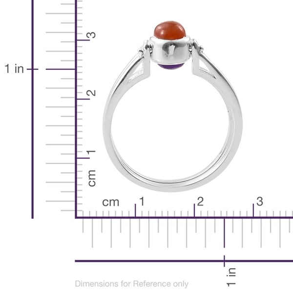 Orange Jade (Ovl 1.10 Ct), Purple Jade Reversible Ring in Sterling Silver 2.000 Ct.