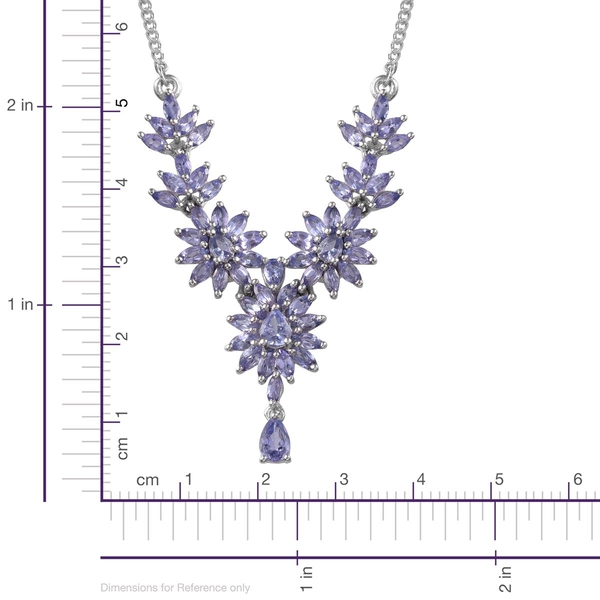 Tanzanite (Pear) Necklace (Size 18) in Platinum Overlay Sterling Silver 6.500 Ct.