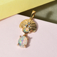 Ethiopian Welo Opal and Natural Cambodian Zircon Pendant in Yellow Gold Overlay Sterling Silver 1.27 Ct.