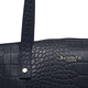 ASSOTS LONDON Melanie 100% Genuine Leather Croc Pattern Tote Bag with Handle Drop (Size 29x23x13 Cm) - Navy