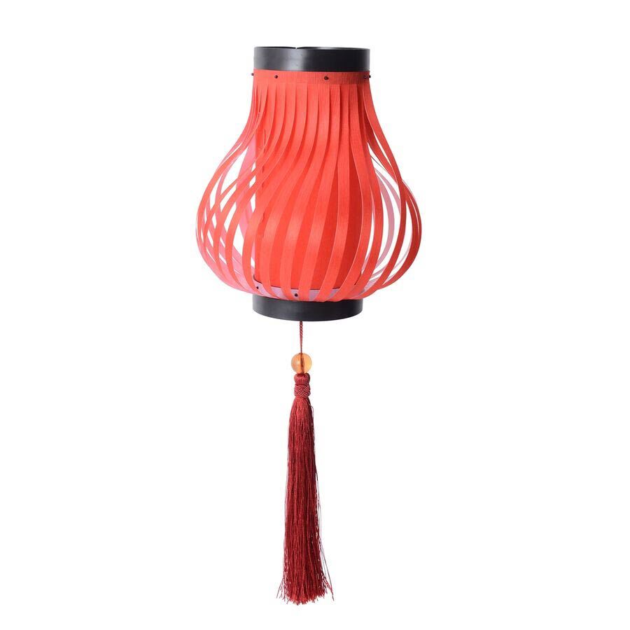Red with Red Tassel DIY Lampshade (Size 12.3x28 Cm)