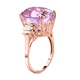 9K Rose Gold AA Kunzite and Diamond Ring 13.92 Ct.