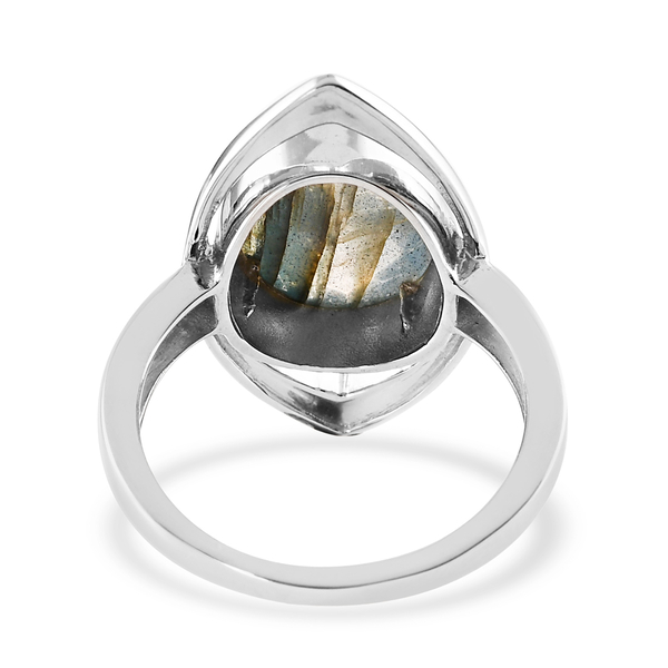 Sajen Silver ILLUMINATION Collection - Labradorite Ring in Platinum Overlay Sterling Silver 6.650 Ct.