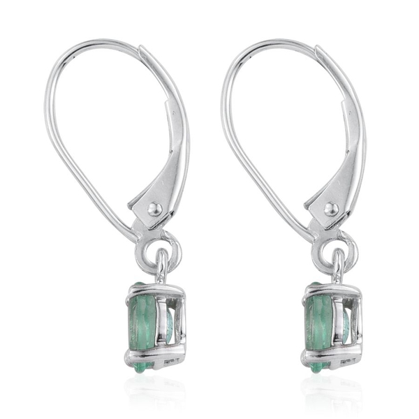 9K W Gold Boyaca Colombian Emerald (Ovl) Lever Back Earrings 1.000 Ct.