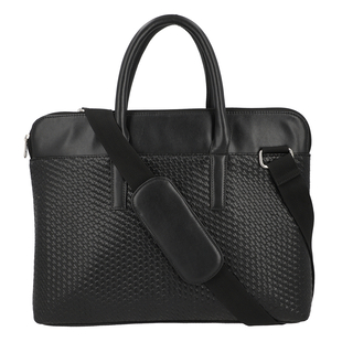 One Time Close Out Deal-  La Marey Laptop Bag with Adjustable Strap (Size 40x30x6 Cm) - Black