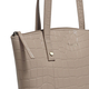 ASSOTS LONDON Melanie 100% Genuine Leather Croc Pattern Tote Bag with Handle Drop (Size 29x23x13 Cm) - Nude
