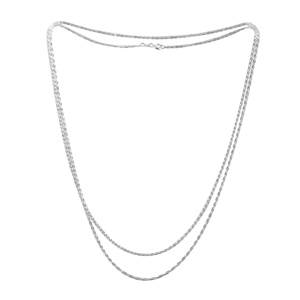 Close Out Deal Sterling Silver Sparkle Necklace (Size 36), Silver wt 4.20 Gms.