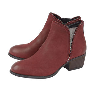 Lotus BENNY Block Heel Ankle Boots Red