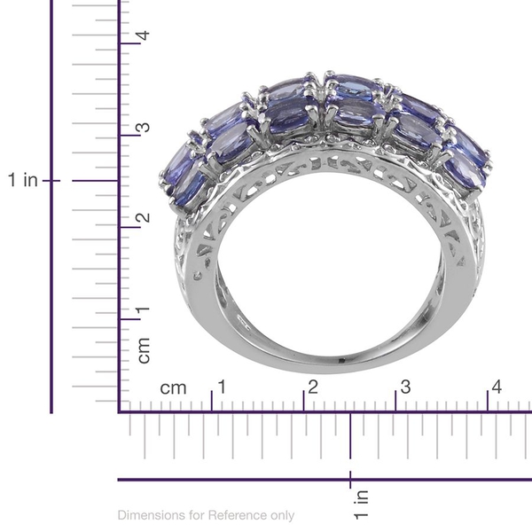 Tanzanite (Ovl) Ring in Platinum Overlay Sterling Silver 5.000 Ct.