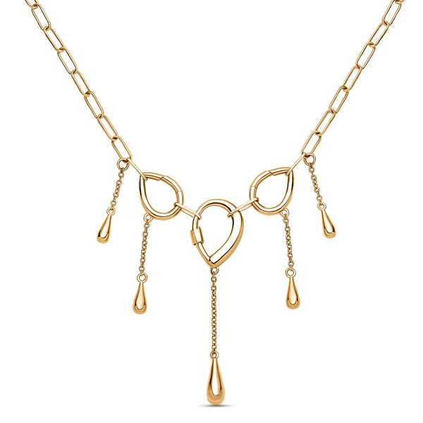 LucyQ Paper Clip Drip Collection - 4 in 1 Wear 18K Vermeil Yellow Gold Overlay Sterling Silver Neckl