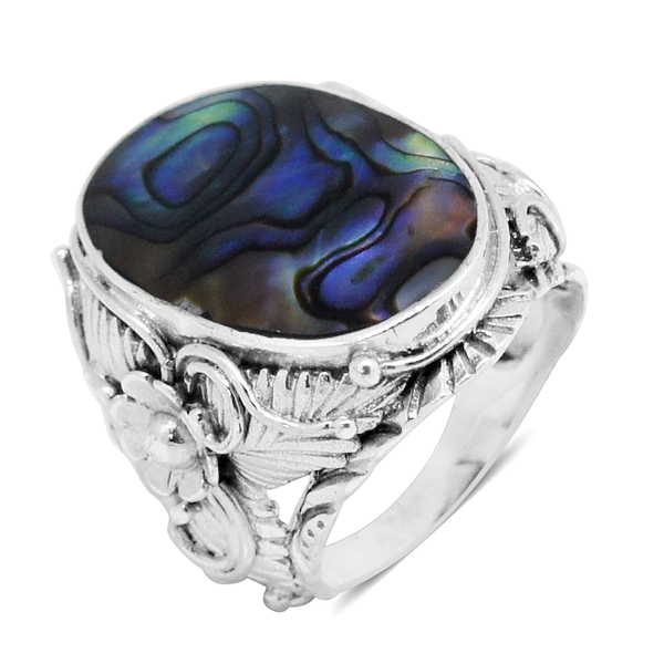 Royal Bali Collection Abalone Shell (Ovl) Ring in Sterling Silver 18.000 Ct.