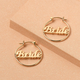 Personalised Hoop Name Earrings in Brass, Font- Palace Script MT