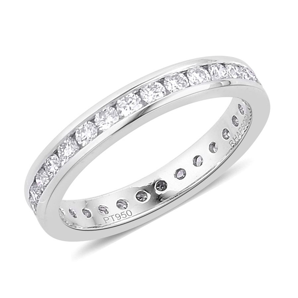 RHAPSODY 950 Platinum IGI Certified Diamond (Rnd) (VS E-F) Full Eternity Band Ring 1.000 Ct.