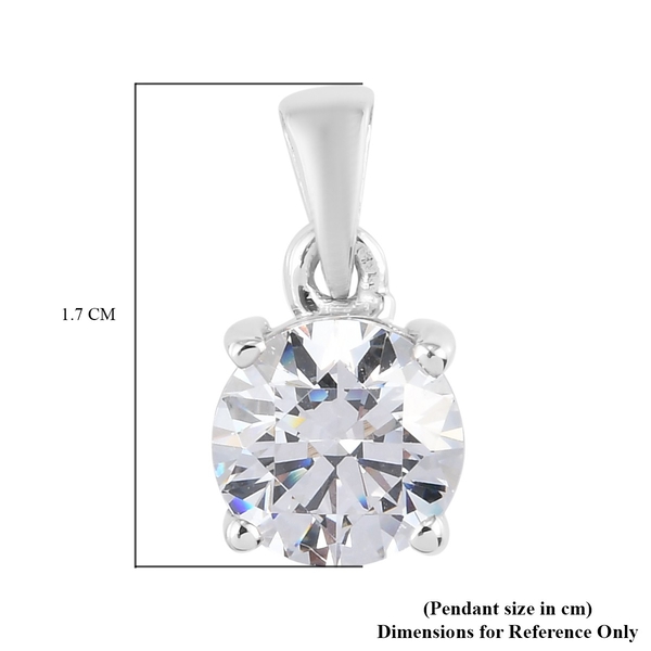 Lustro Stella Platinum Overlay Sterling Silver Pendant Made with Finest CZ 1.820 Ct.