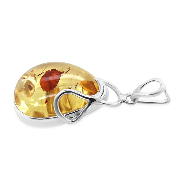 Natural Baltic Amber Pendant in Sterling Silver, Silver Wt. 5.63 Gms