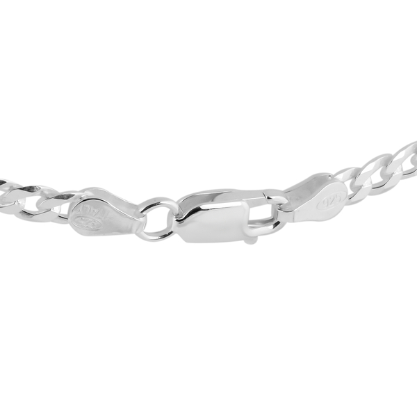 NY Close Out -One Time Deal- Sterling Silver Curb Necklace (Size - 22), With Lobster Clasp Silver Wt. 10.00 Gms