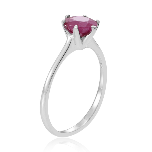 9K White Gold Ruby (Rnd) Solitaire Ring 1.500 Ct.