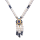 Freshwater Pearl and Masoala Sapphire (FF) Enamelled Necklace (Size 18 with 2 inch Extender) in 14K 