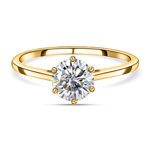 One Time Close Out Deal- 9K Yellow Gold Moissanite Solitaire Ring