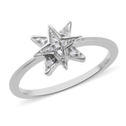 Diamond Ring (Size X) in Platinum Overlay Sterling Silver 0.060 Ct.