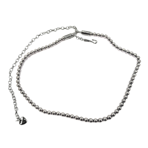 Peacock Shell Pearl (Rnd) Bead Chain (Size 41) in Silver Tone